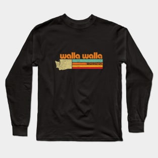 walla walla Washington Retro Long Sleeve T-Shirt